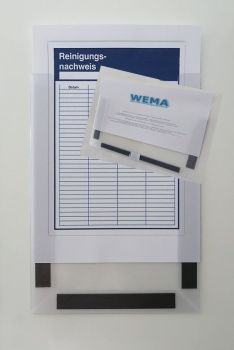 Magnethülle vorne offen DIN A4 mit Stifthalter mit 3 Magneten