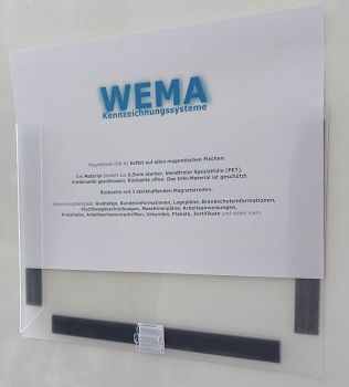 Preview: Magnethülle vorne offen DIN A4 ohne Stifthalter mit 3 Magneten