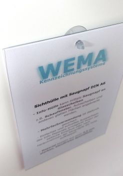 Sichthülle mit Saugnapf DIN A6