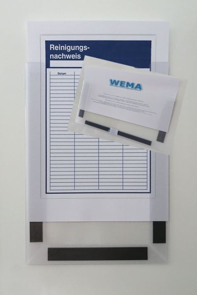 Magnethülle vorne offen DIN A4 mit Stifthalter mit 3 Magneten