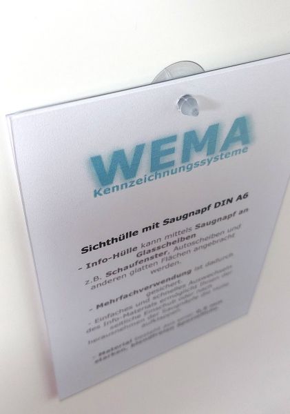 Sichthülle mit Saugnapf DIN A6